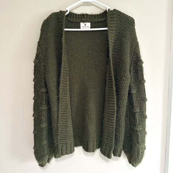 Betsey's Boutique Sweaters - Betsey's Boutique Green Bubble Cardigan OS